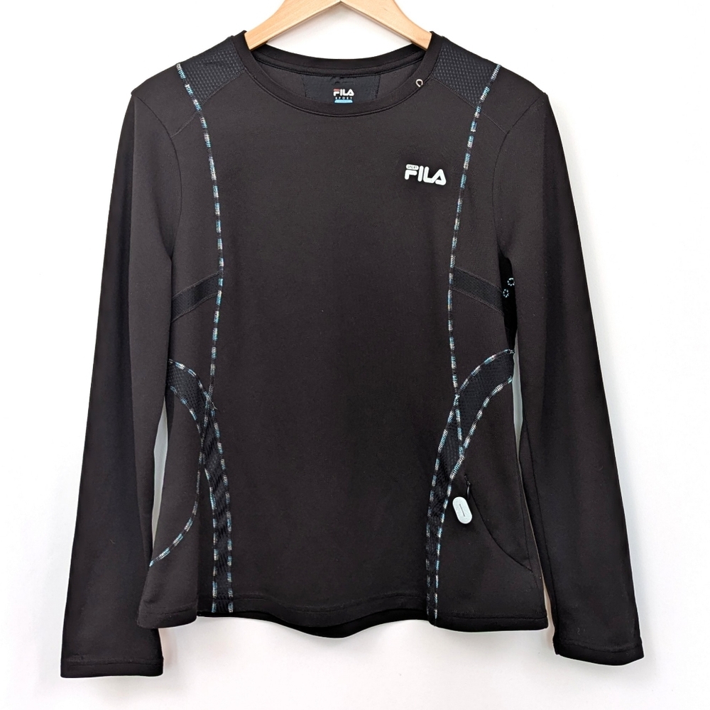 FILA Sport Running Shirt  Long Sleeve Pullover Performance Workout Athletic L